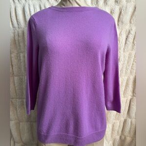 Talbots Purple 3/4  sleeve Audrey Cashmere Sweater size XLP